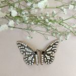 گوشواره پروانه ای با نگین سفید