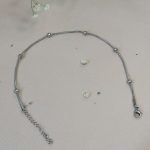 زنجیر توپی استیل نقره ای زنانه و پابند آن