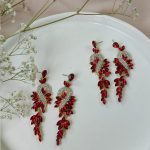 گوشواره سیمرغ قرمز رنگ ثابت