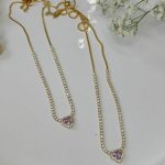 گردنبند طرح قلب با نگین صورتی