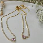 گردنبند جواهر قلب صورتی استیل - کد BSA1018 - تصویر 3