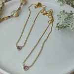 گردنبند جواهر قلب صورتی استیل - کد BSA1018 - تصویر 4