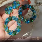 گوشواره دایره ای آبی جواهری - کد XGH1021 - تصویر 2
