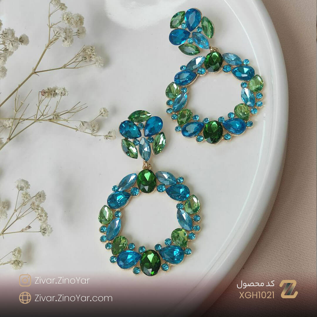 Earring-XGH1021-2 گوشواره آبی دخترانه