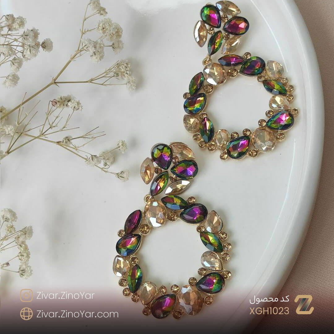 Earring-XGH1023 گوشواره دایره ای سفید