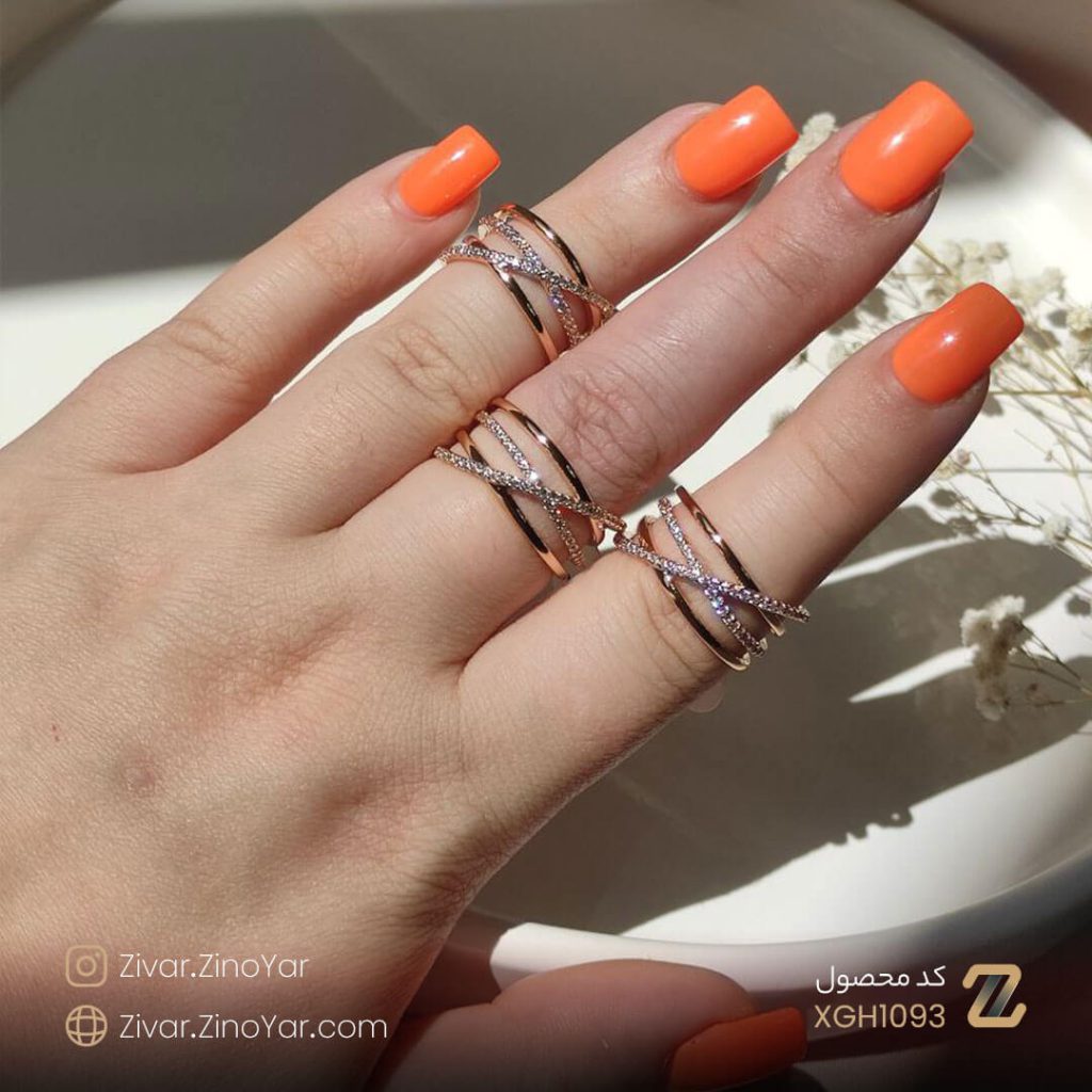 انگشتر ضربدری نگین دار نازک فری سایز XUPING - کد XGH1093
