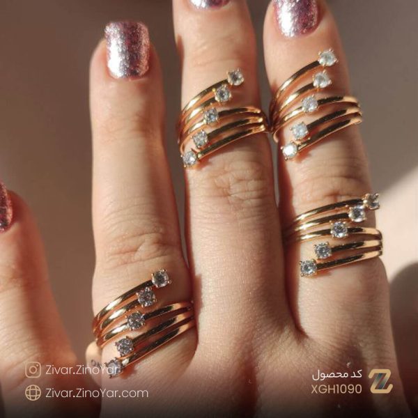 انگشتر نگین مورب