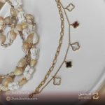 دستبند سه رنگ ونکلیف طلایی