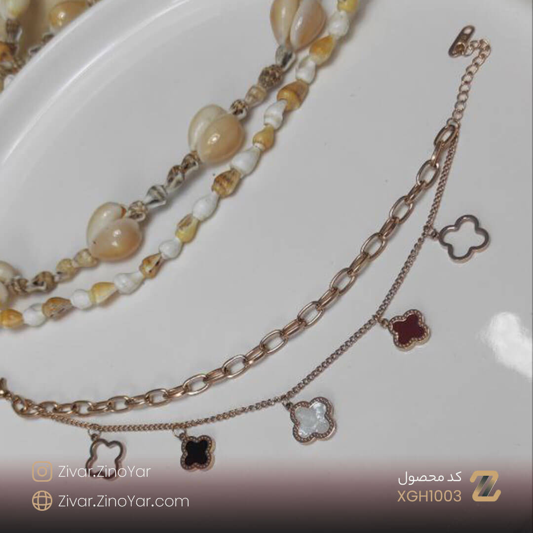 Bracelet-XGH1003-1 دستبند ونکلیف رزگلد