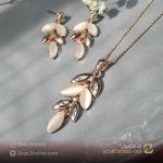 نیم ست برگ نگین صدفی کلیو - نیم ست گندمی برند فرانسوی بهترین کیفیت - خرید انواع بدلیجات و زیورآلات زینویار