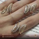 “انگشتر فانتزی ژوپینگ با نماد گندم پیچیده و ضربدری”