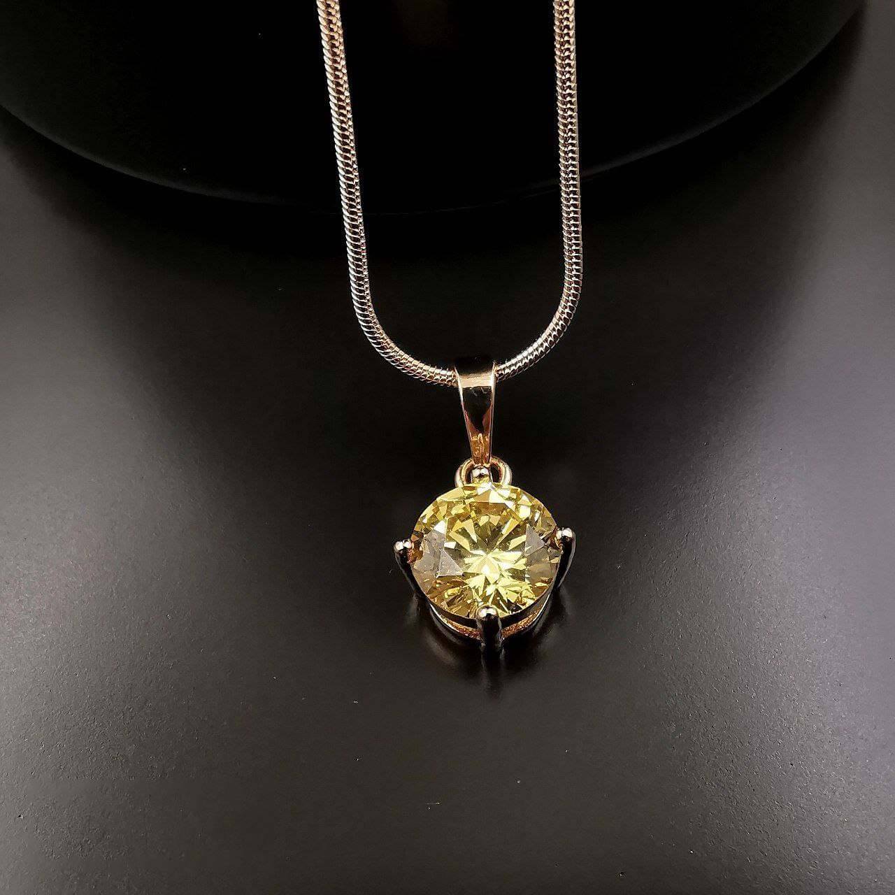 XGH7000033-1-yellow آویز تک نگین زرد